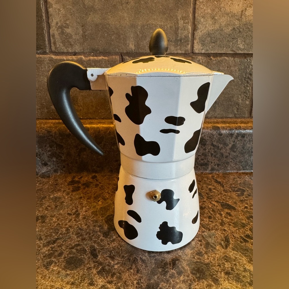 Cow Print Moka Stovetop Espresso Maker